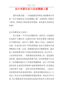 会计电算化实习总结精编2篇