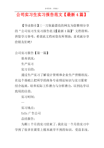 公司实习生实习报告范文【最新4篇】