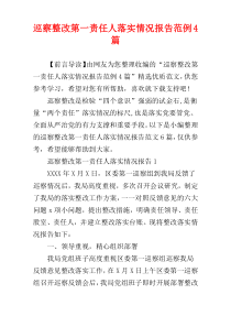 巡察整改第一责任人落实情况报告范例4篇