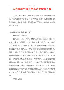 大病救助申请书格式范例精选4篇