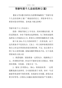 导游年度个人总结范例(2篇)