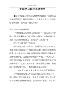 支部书记自我总结报告