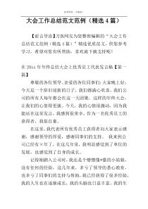 大会工作总结范文范例（精选4篇）