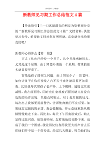 新教师见习期工作总结范文4篇