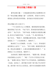 善良的魅力精编5篇