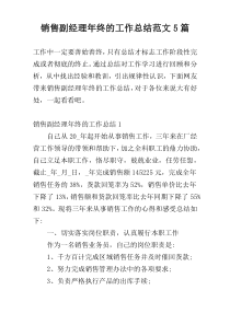 销售副经理年终的工作总结范文5篇