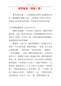 暑假趣事（精编3篇）