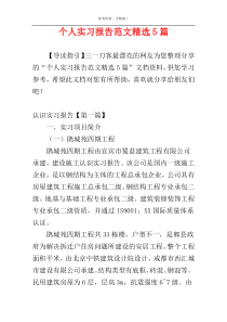 个人实习报告范文精选5篇