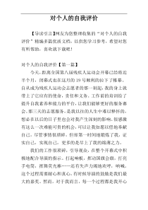 对个人的自我评价