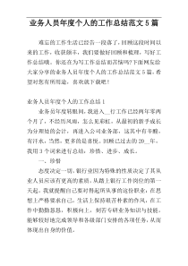 业务人员年度个人的工作总结范文5篇