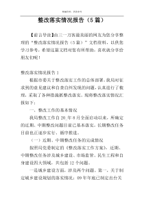 整改落实情况报告（5篇）