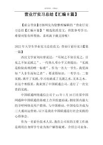 营业厅实习总结【汇编8篇】