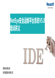 NetEye安全运维平台系统V50_培训讲义