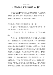 大学生派出所实习总结（4篇）