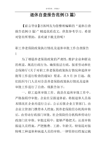 退休自查报告范例(3篇)