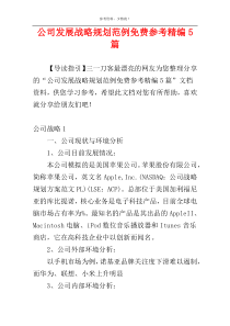 公司发展战略规划范例免费参考精编5篇