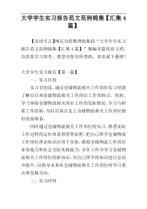 大学学生实习报告范文范例锦集【汇集4篇】