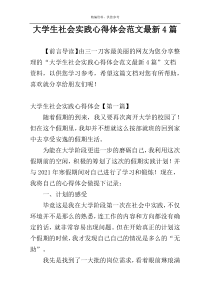 大学生社会实践心得体会范文最新4篇
