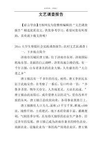 文艺调查报告