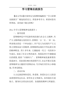 学习雷锋实践报告