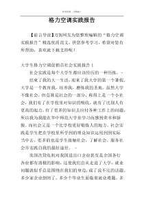 格力空调实践报告