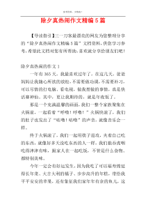 除夕真热闹作文精编5篇