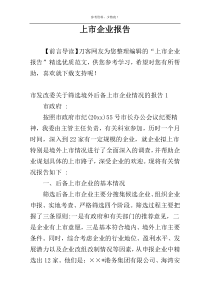 上市企业报告