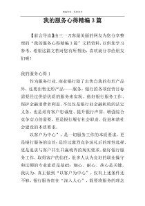 我的服务心得精编3篇