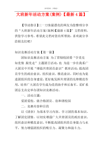 大班新年活动方案(案例)【最新4篇】