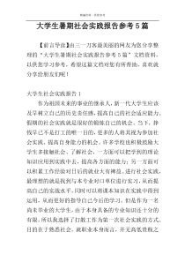 大学生暑期社会实践报告参考5篇