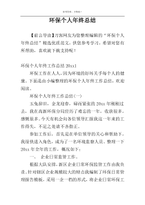 环保个人年终总结