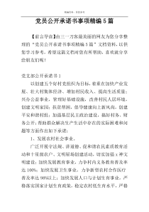 党员公开承诺书事项精编5篇