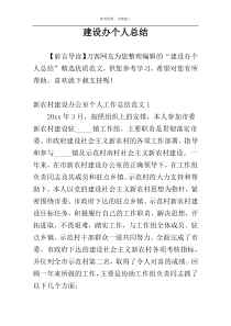 建设办个人总结