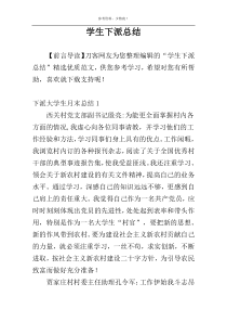 学生下派总结