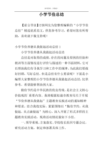 小学节俭总结