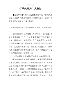 行政执法局个人总结