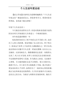 个人生活年度总结