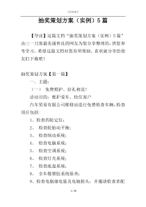 抽奖策划方案（实例）5篇