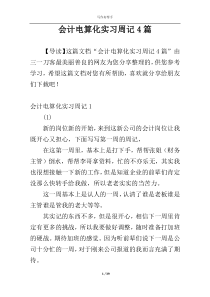 会计电算化实习周记4篇