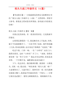 枕头大战三年级作文（4篇）