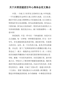 关于共青团建团百年心得体会范文集合