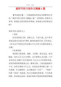 重阳节的习俗作文精编4篇