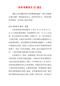 政审考察报告【5篇】