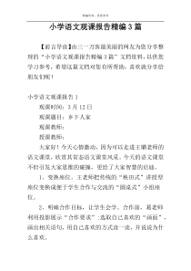 小学语文观课报告精编3篇