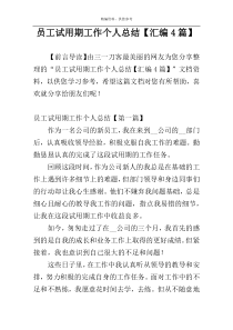 员工试用期工作个人总结【汇编4篇】