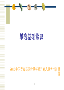 XXXX中国青海高原世界杯攀岩赛志愿者培训材料二