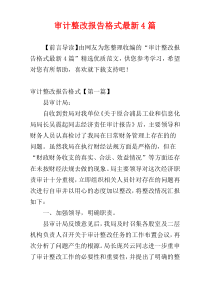 审计整改报告格式最新4篇