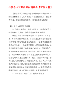 法院个人对照检查材料集合【范例4篇】