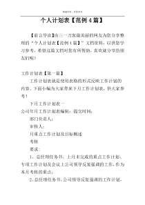 个人计划表【范例4篇】