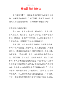 精编团员自我评议